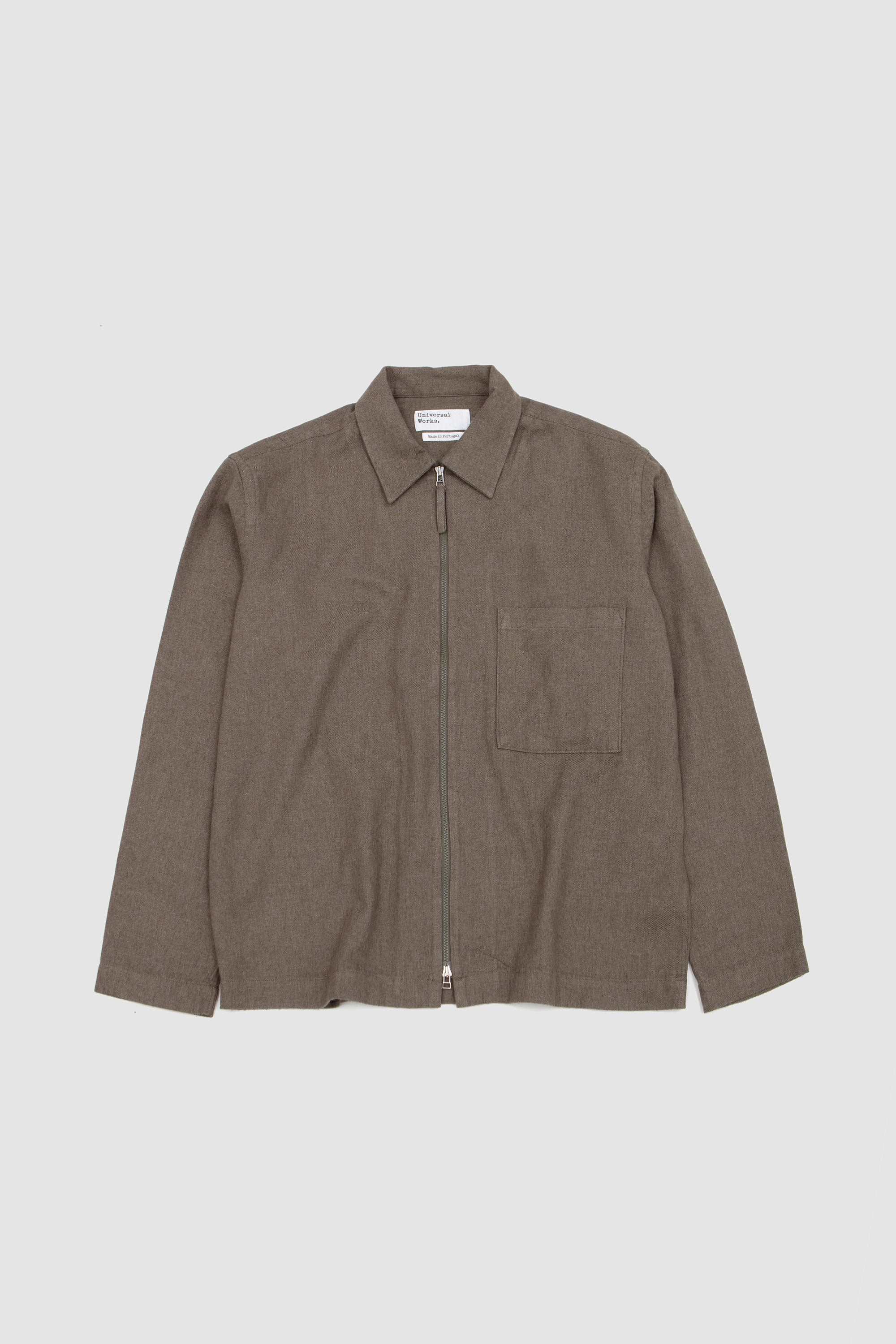 Zip Shirt Monty Cot Tencel Olive_1