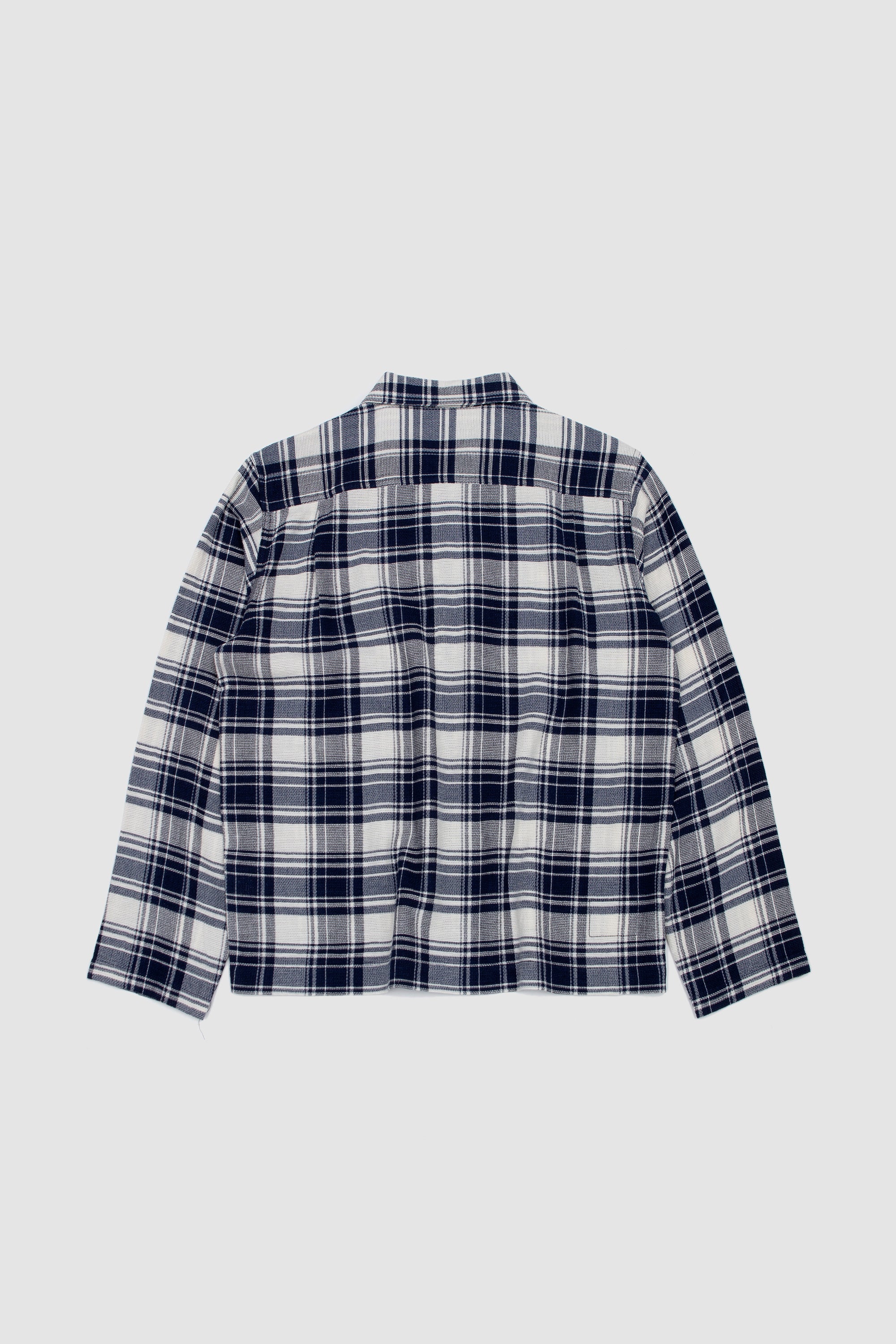 Zip Shirt Textuted Plaid Navy_4