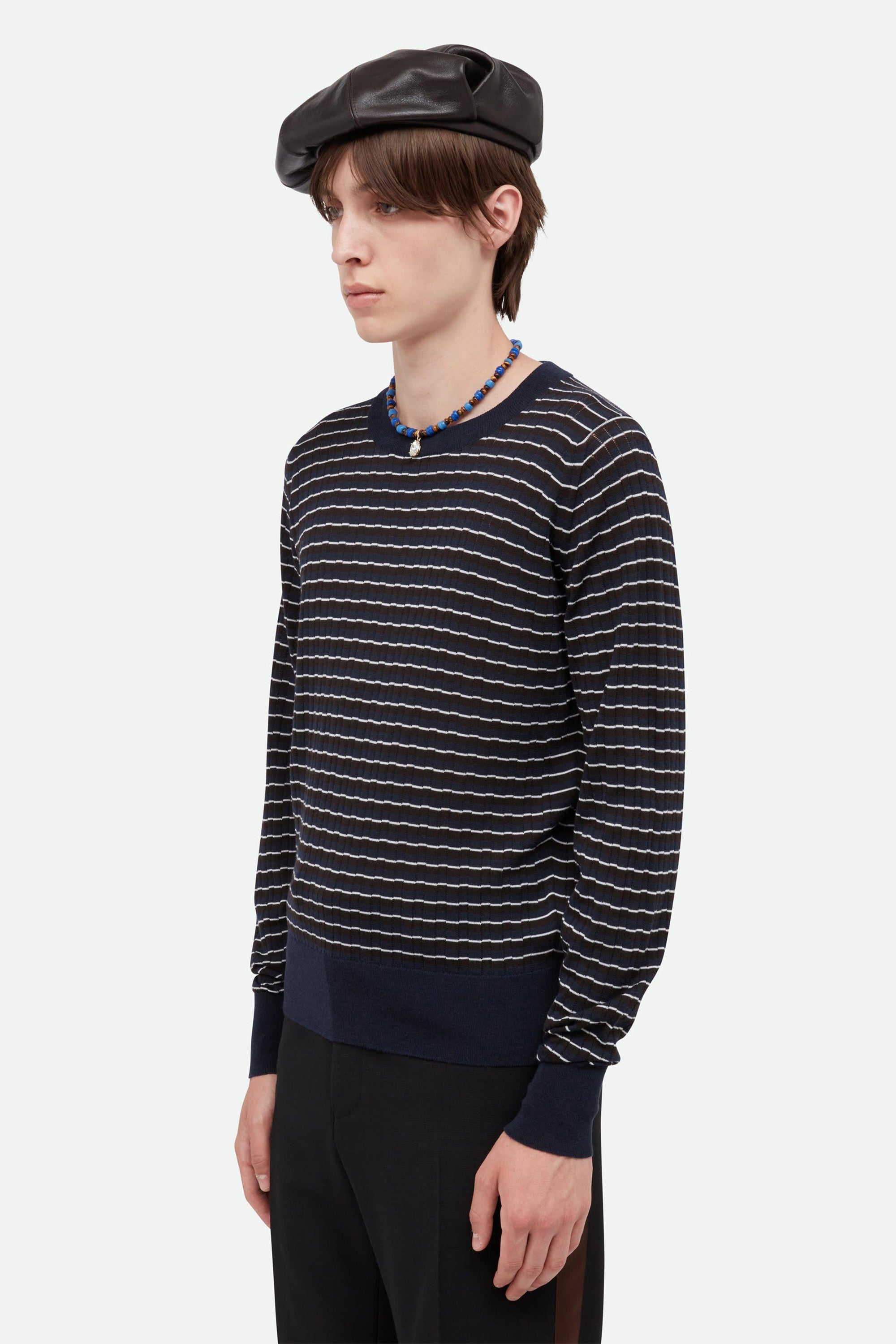 Ashby Jumper Navy/ Dark Brown/ Ivory_1