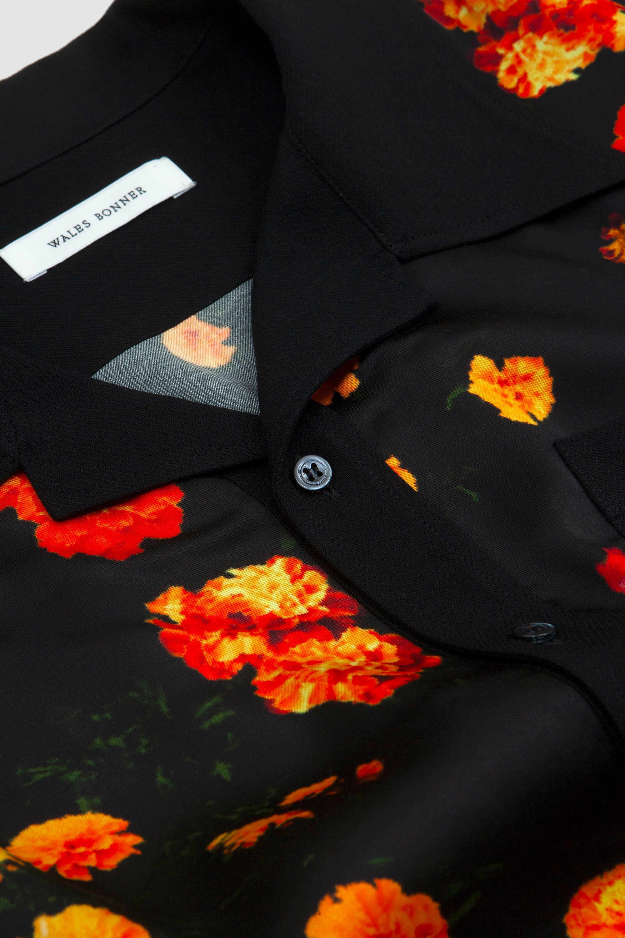 Highlife Bowling Shirt Marigold Flowers_2