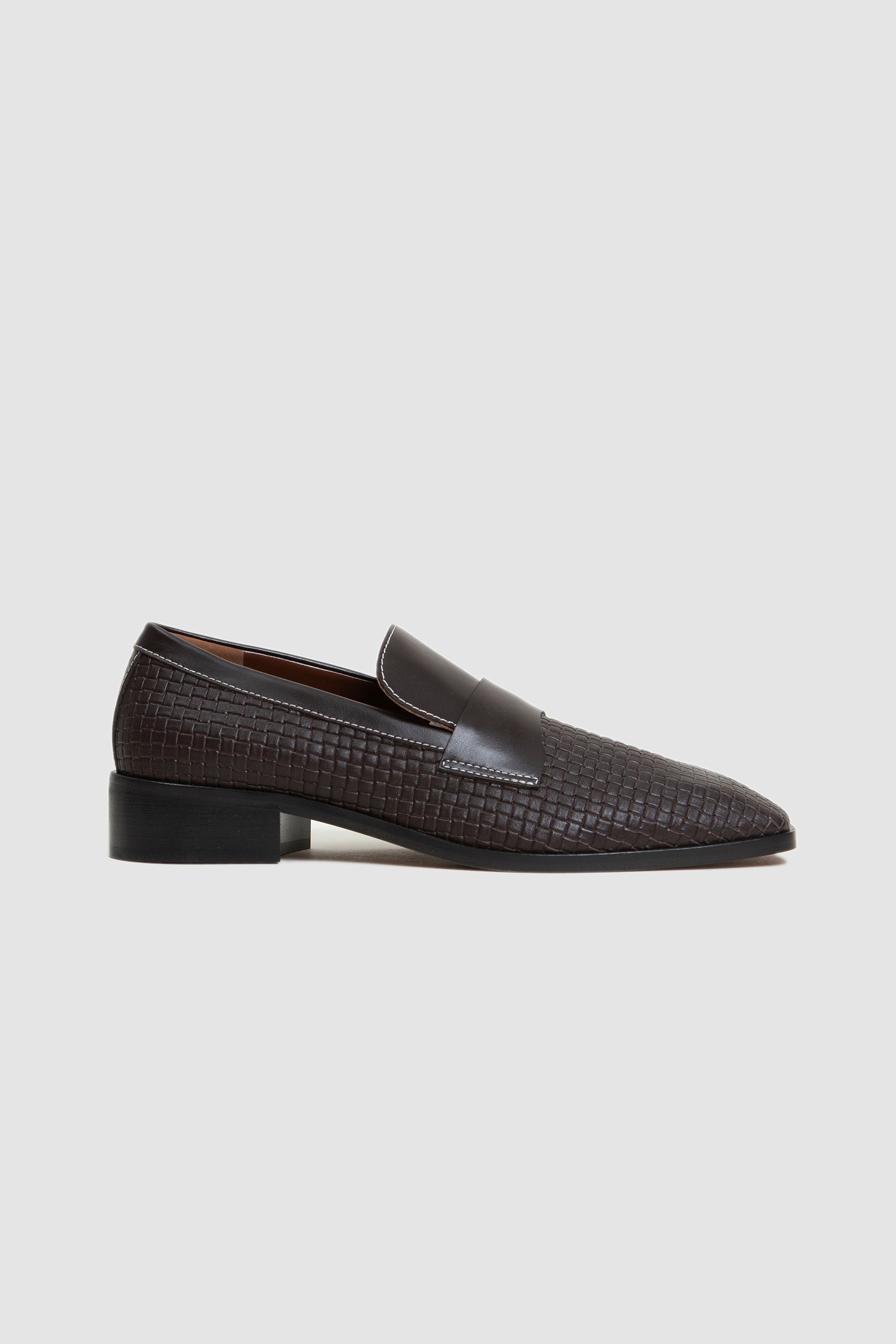 Print Braid Loafers Dark Brown_1