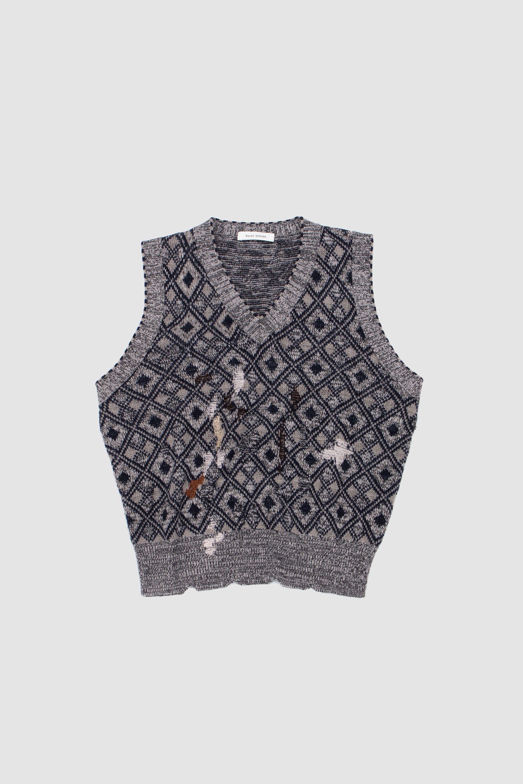 Sibling Knit Vest Grey/ Black/ Navy/ Ivory
