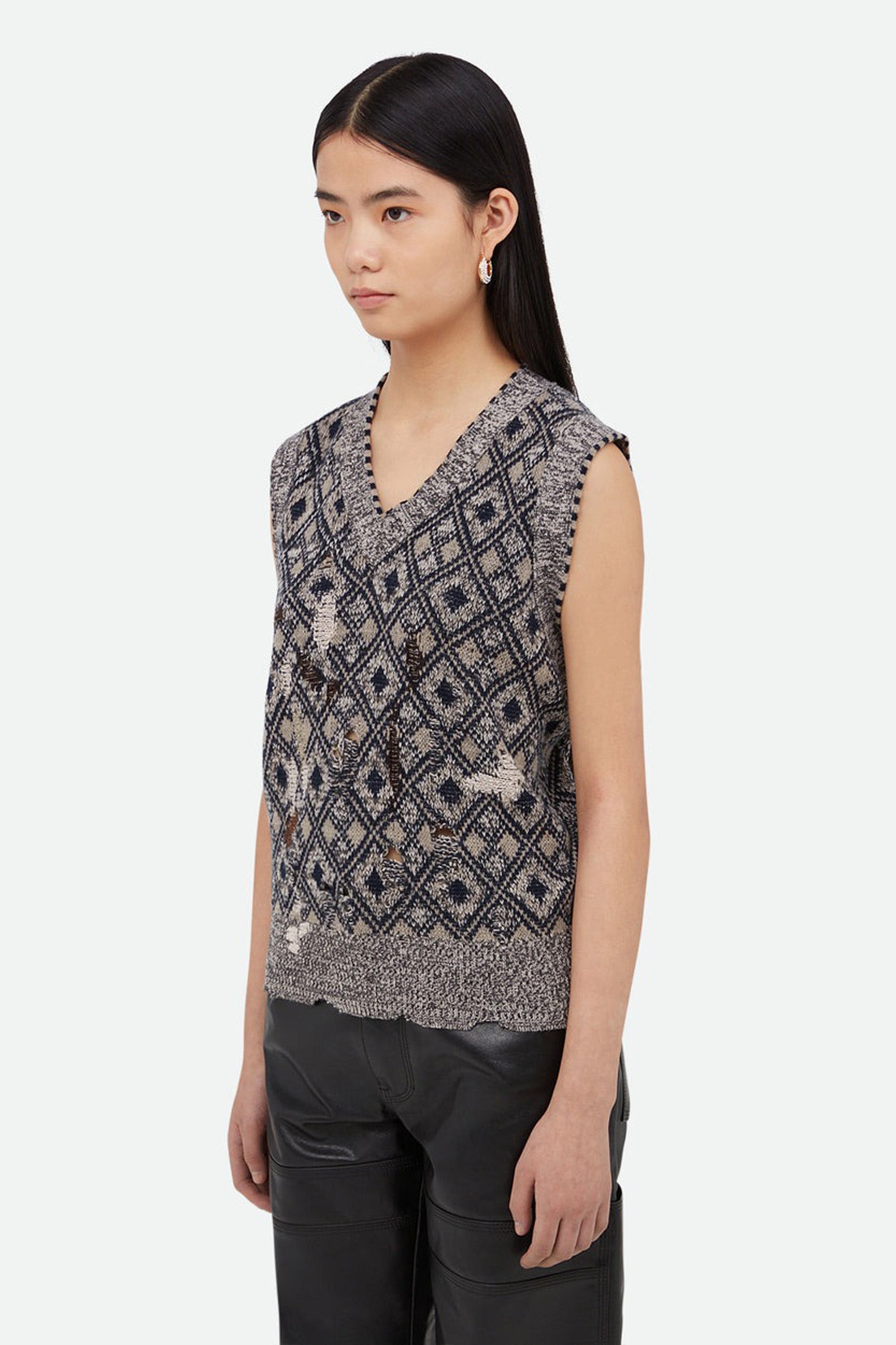 Sibling Knit Vest Grey/ Black/ Navy/ Ivory