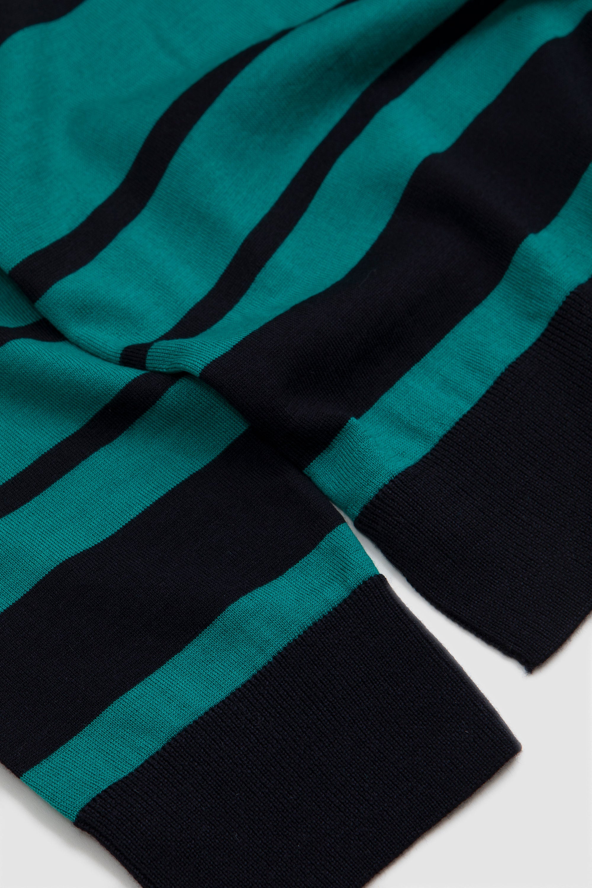 Sitar Knit Top Silk/Wool Yarn Green/Navy_3