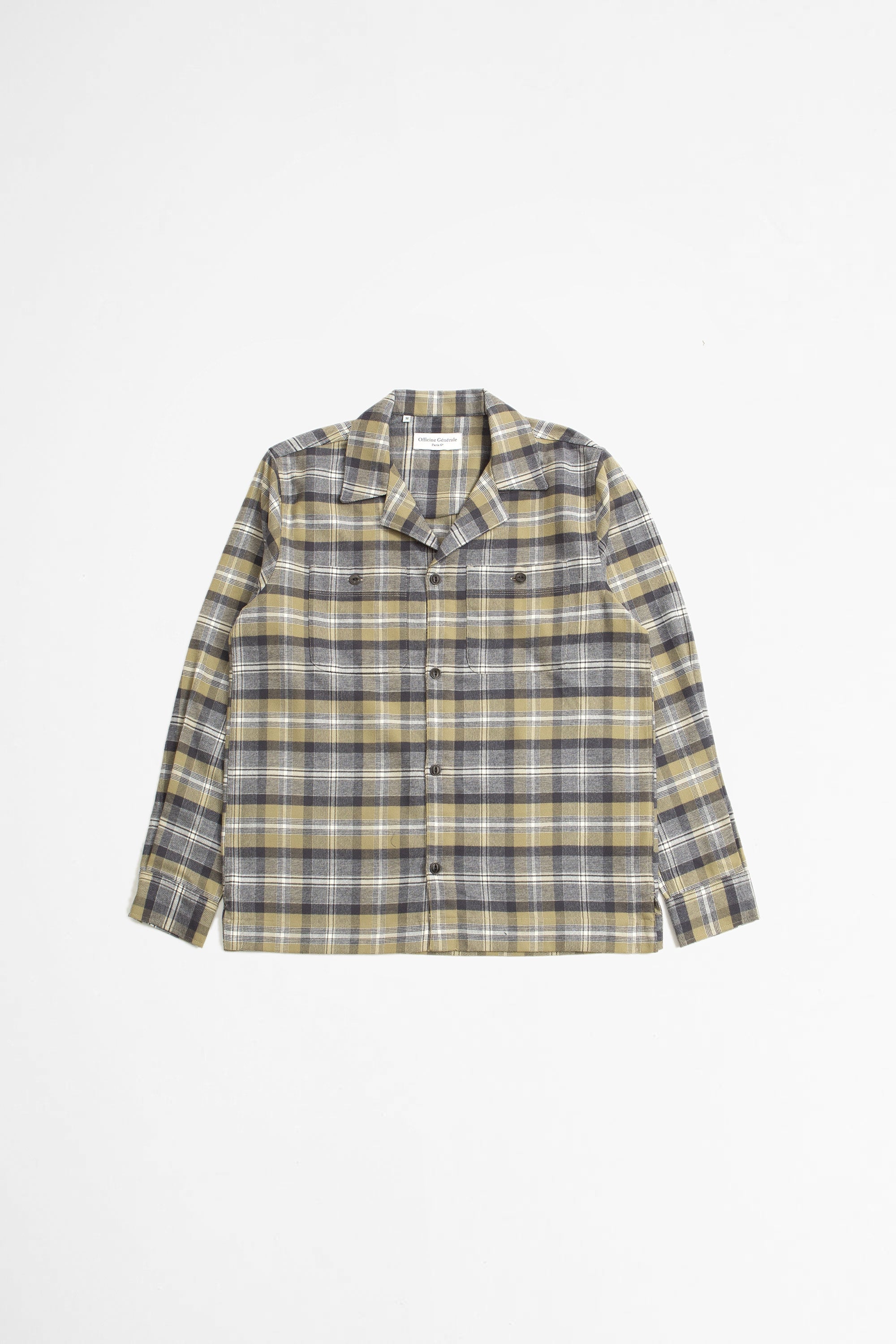Jude Soft Cotton Overshirt Olive/Navy/White_1