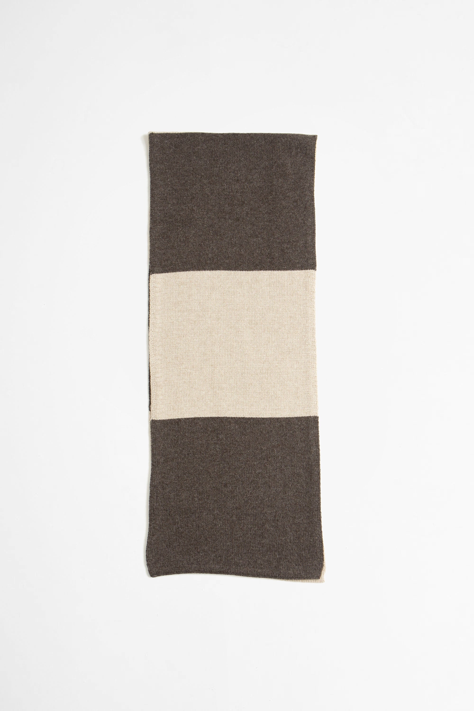 Wool Cashmere Stripe Scarf Stone/Grey_1