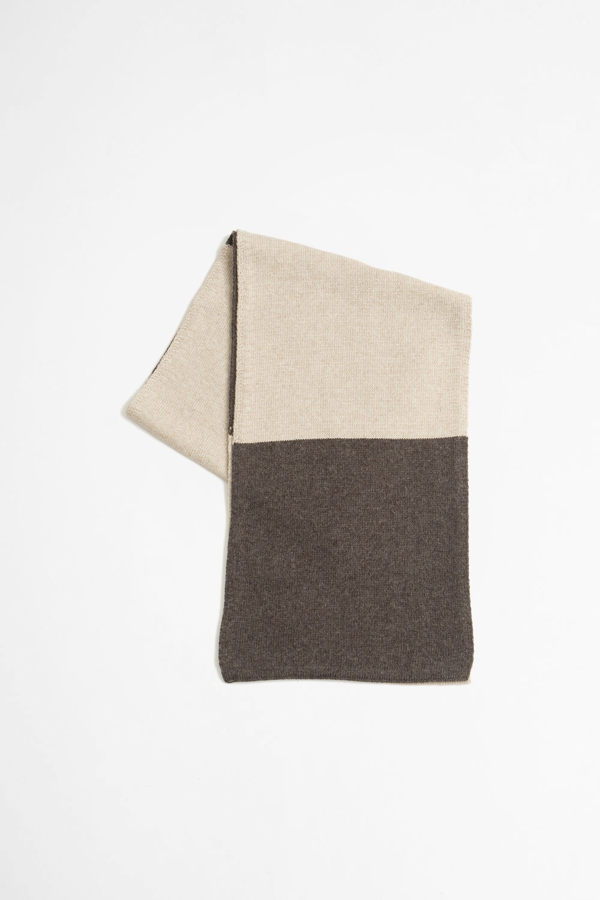 Wool Cashmere Stripe Scarf Stone/Grey