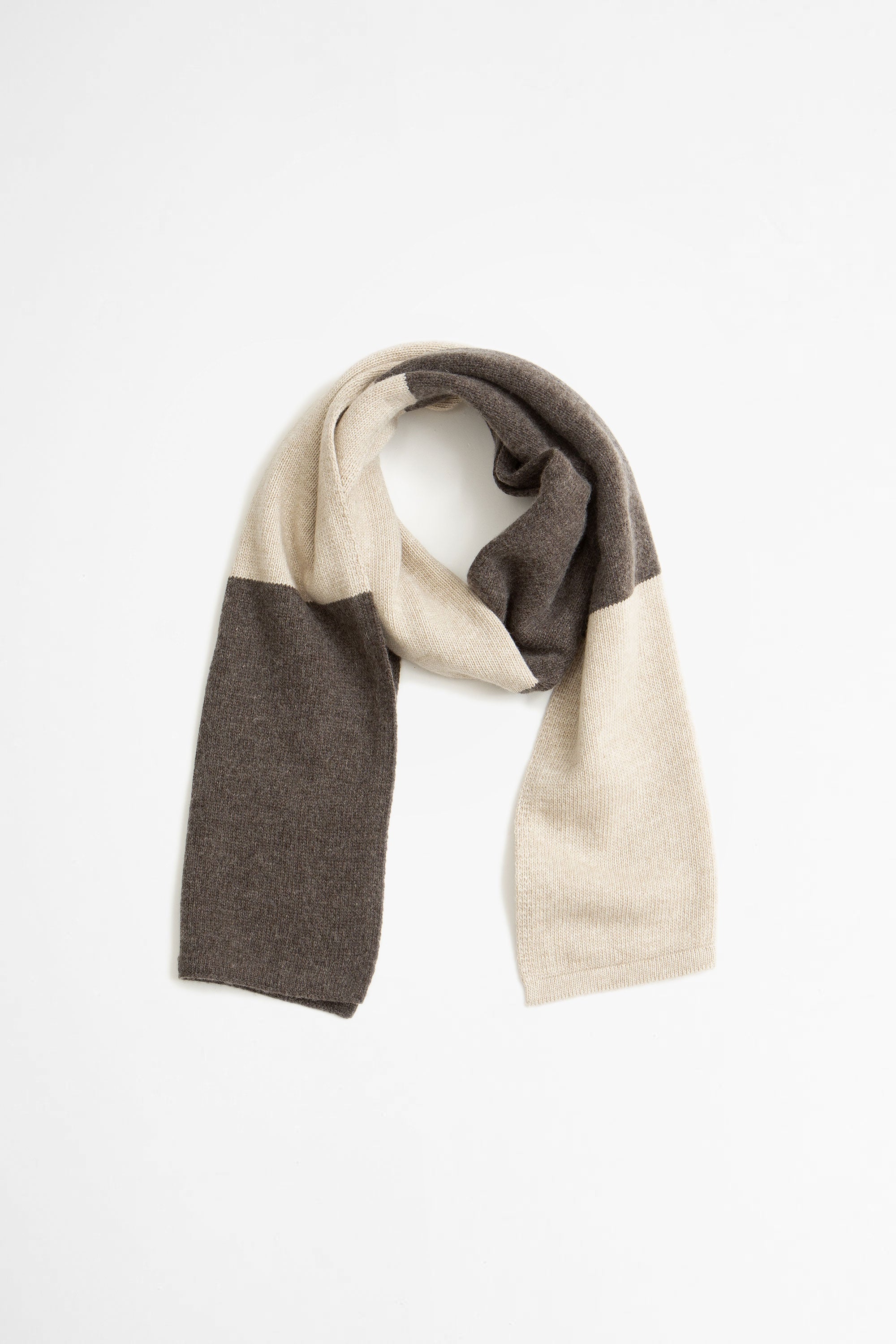Wool Cashmere Stripe Scarf Stone/Grey_4