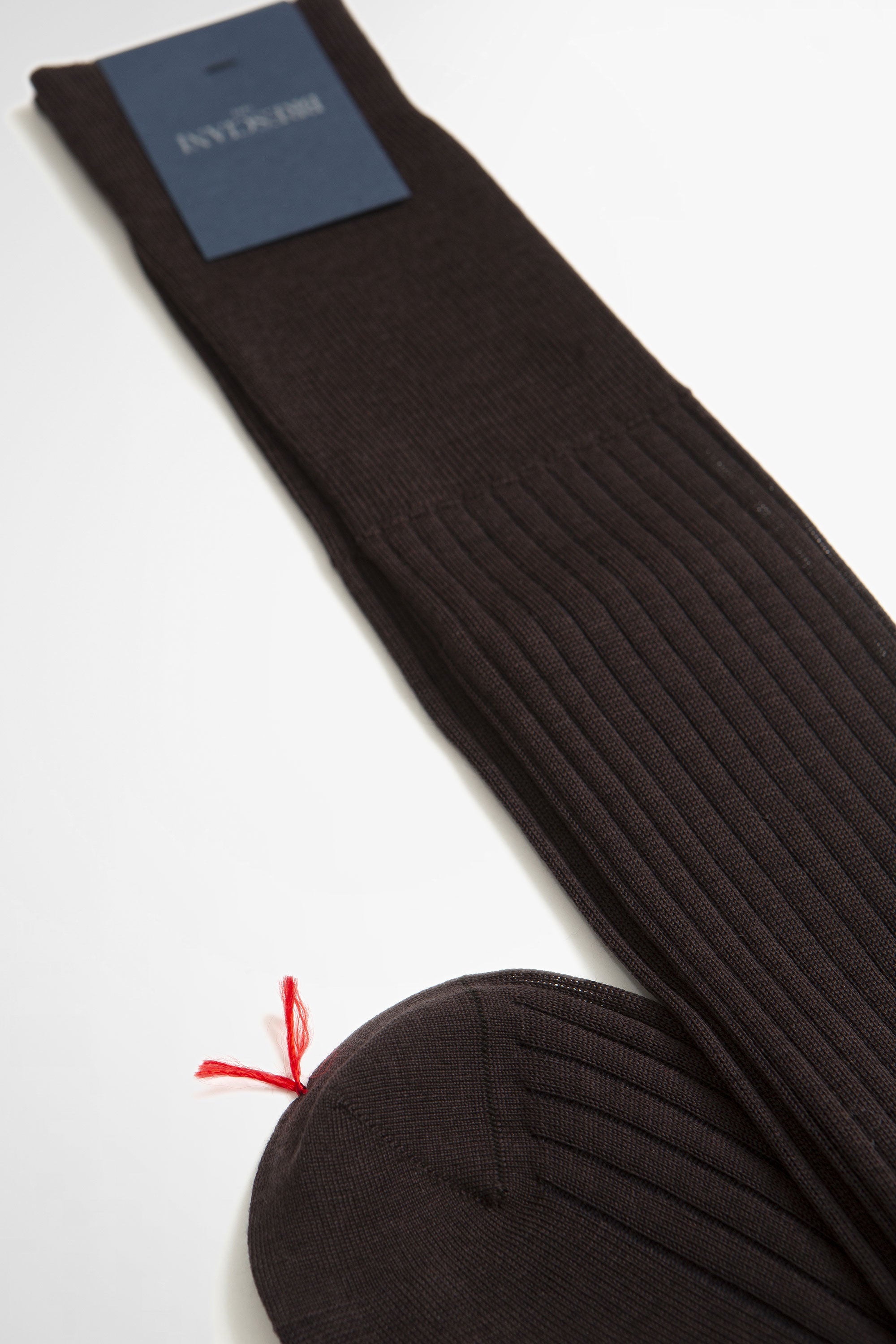 Wool/Cotton Blend Long Socks Caffe/Blue_3